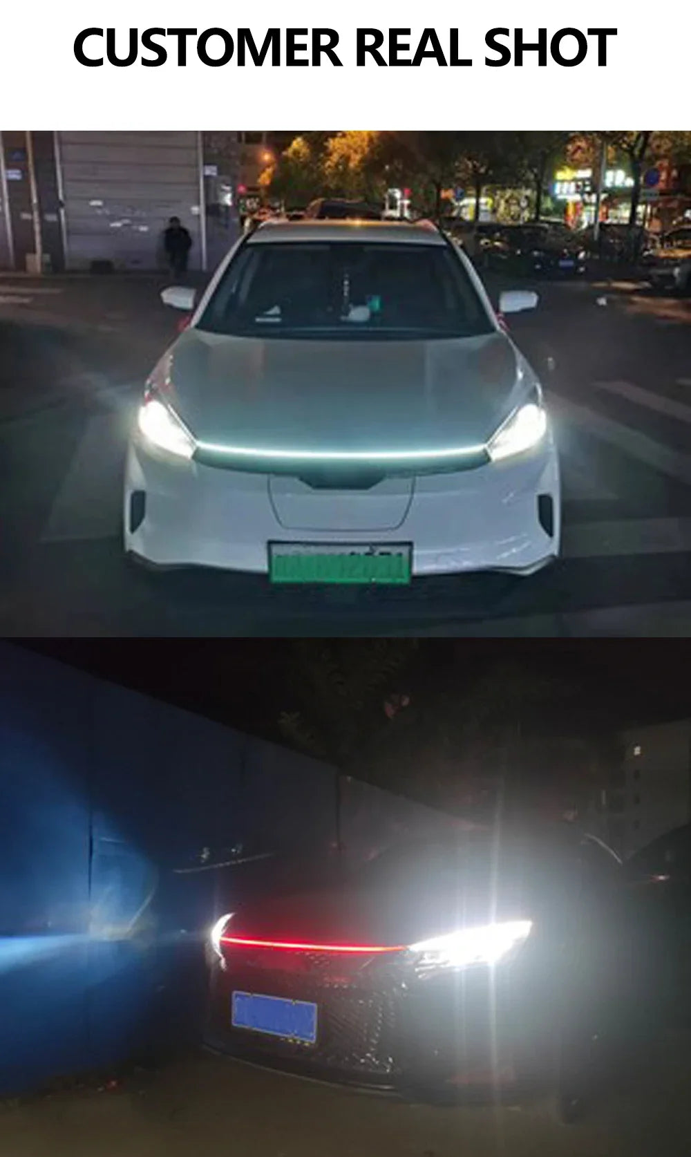 LED Daytime Running Light Scan Starting Car Hood Decorative Lights